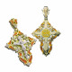 Женский крест с камнями и эмалью из серебра 960 пробы с золочением