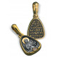Образок «Святая Ксения» с фианитом из серебра 925 пробы с позолотой и чернением