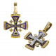 Нательный крест с камнями и эмалью «Мальтийский» из серебра 960 пробы с золочением
