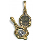 Образок Божьей Матери «Касперовская» из серебра 925 пробы с позолотой и чернением