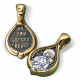 Образок Божьей Матери «Тихвинская» с фианитом из серебра 925 пробы с позолотой и чернением