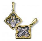 Иконка Божьей Матери «Абалакская» из серебра 925 пробы с позолотой и чернением