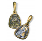 Образок «Святая Елизавета (Елисавета)» из серебра 925 пробы с позолотой и чернением