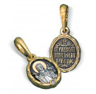 Образок «Святая Нина» с фианитом из серебра 925 пробы с позолотой и чернением