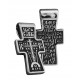Крест нательный без распятия «Голгофский» из серебра 925 пробы с чернением