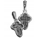Детский крестик «Господь в сиянии» из серебра 925 пробы с позолотой и чернением