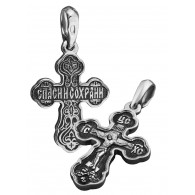 Крест нательный «Распятие» из серебра 925 пробы с чернением фото