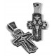 Большой нательный крест «Евхаристия» из серебра 925 пробы с чернением