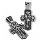 Большой нательный крест «Евхаристия» из серебра 925 пробы с чернением
