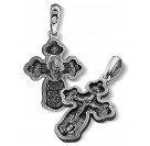 Крест нательный «Казанская Божия Матерь» из серебра 925 пробы с чернением