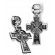 Большой крест нательный  «Андреевский» из серебра 925 пробы с чернением