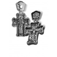 Крест нательный «Пастырь добрый» из серебра 925 пробы с чернением фото