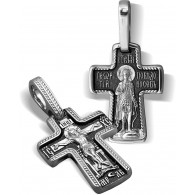 Крест «Святой Георгий Победоносец» из серебра 925 пробы с чернением фото
