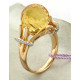 Кольцо с цитрином и бриллиантами из красного золота 585 пробы
