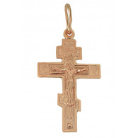 Православный крест с молитвой "Да воскреснет Бог..." из серебра 925 пробы с красной позолотой фото