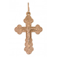 Крест православный  из серебра 925 пробы с позолотой фото