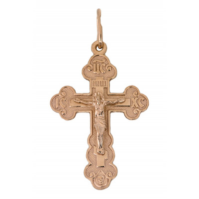 Крест православный  из серебра 925 пробы с позолотой фото