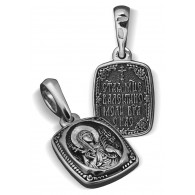 Иконка нательная «Святая Валентина» из серебра 925 пробы с чернением фото