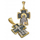 Крест нательный «Распятие. Св. преп. Максим Грек» из серебра 925 пробы с позолотой и чернением