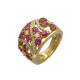 Кольцо с бриллиантами и рубинами из красного золота 585 пробы
