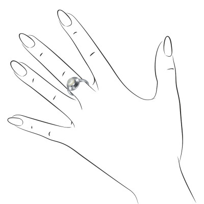 Кольцо с перламутром из серебра 925 пробы цвет металла белый 4.05 гр. фото