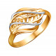 Кольцо из красного золота 585 пробы с родированием