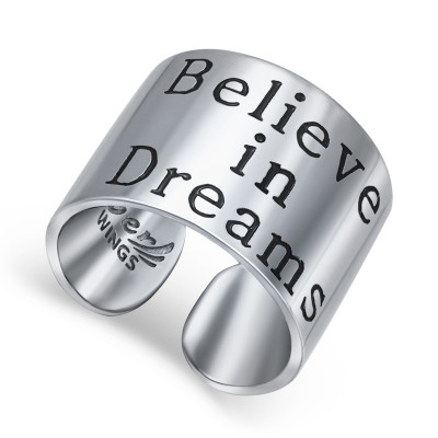 Кольцо "Верь в Мечты" с эмалью из серебра 925 пробы фото