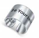 Трендовое кольцо "Будь Собой" с эмалью из серебра 925 пробы