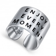 Модное незамкнутое кольцо с эмалью из серебра 925 пробы фото