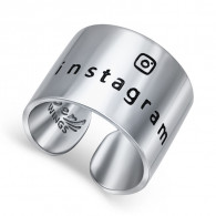 Кольцо "Инстаграм" с эмалью из серебра 925 пробы фото