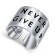 Кольцо "Никогда Не Сдавайся" с эмалью из серебра 925 пробы