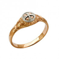 Православное кольцо с молитвой "Господи, спаси и сохрани мя" из золота 585 пробы фото
