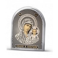 Икона с ликом Серафима Саровского Св. из серебра 960 пробы фото