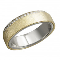 Кольцо с бриллиантами из комбинированного золота 585 пробы фото