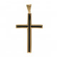 Крестик с ониксами из желтого золота 585 пробы