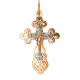 Нательный крест с Распятием из комбинированного золота 585 пробы