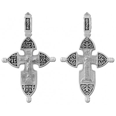 Православный нательный крест с Распятием из серебра 925 пробы фото