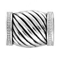Бусина "Спираль" из серебра 925 пробы с чернением фото