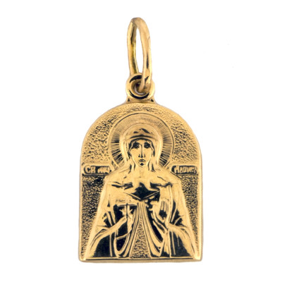 Образок нательный "Св. Лариса" из золота 585 пробы фото