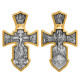 "Распятие. Ангел Хранитель". Крест из серебра 925 пробы с позолотой и чернением
