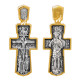 "Распятие. Святой Георгий". Крест из серебра 925 пробы с позолотой и чернением