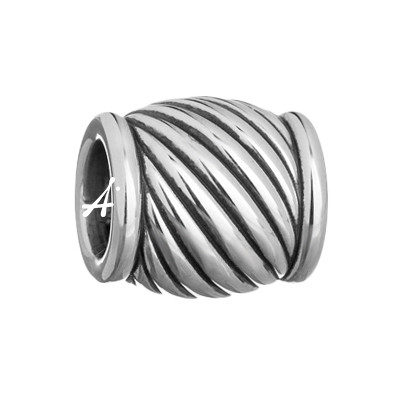 Бусина "Спираль" из оксидированного серебра 925 пробы фото