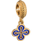 Бусина "Символ веры" с эмалью из серебра 925 пробы с желтой позолотой