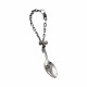 Брелок для ключей "Ложка с бантом" из серебра 925 пробы с чернением в подарочном футляре