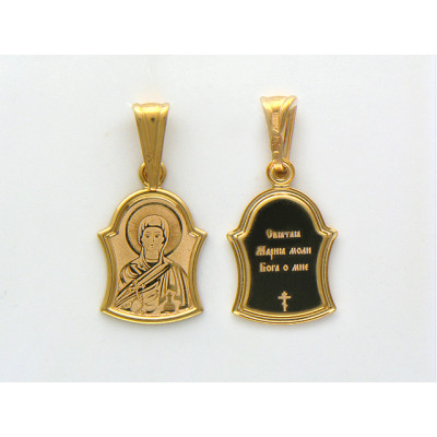 Икона нательная "Св.Мария Магдалина" с молитвой из красного золота 585 пробы фото