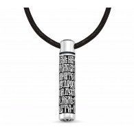 Агиасму. Серебряная бутылочка для святой воды в виде подвеса на шнурке из серебра 925 пробы с чернением фото