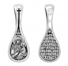 "Тихвинская икона Божией Матери". Образок из серебра 925 пробы с чернением