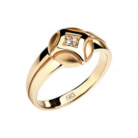 Кольцо с бриллиантами из красного золота 585 пробы фото