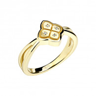 Кольцо с бриллиантами из желтого золота 585 пробы фото