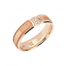 Кольцо с бриллиантами из красного золота 585 пробы цвет металла красный 2.76 гр.